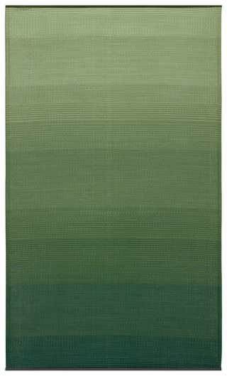 Big Sur Green Ombre Reversible Outdoor Patio Rug