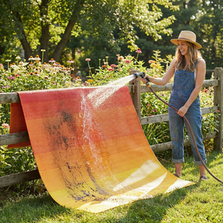 Big Sur Sunset Ombre Reversible Outdoor Patio Rug
