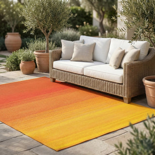 Big Sur Sunset Ombre Reversible Outdoor Patio Rug