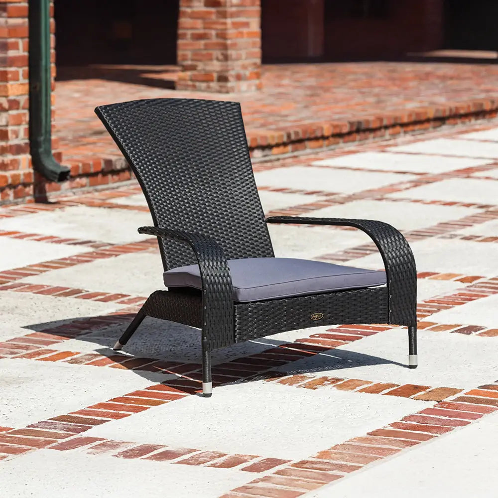Black Coconino Wicker Chair-All-Weather Outdoor Patio Seating