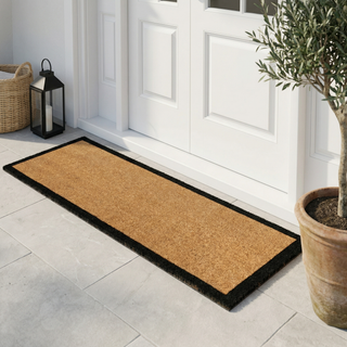 Black Border Natural Coir Doormat