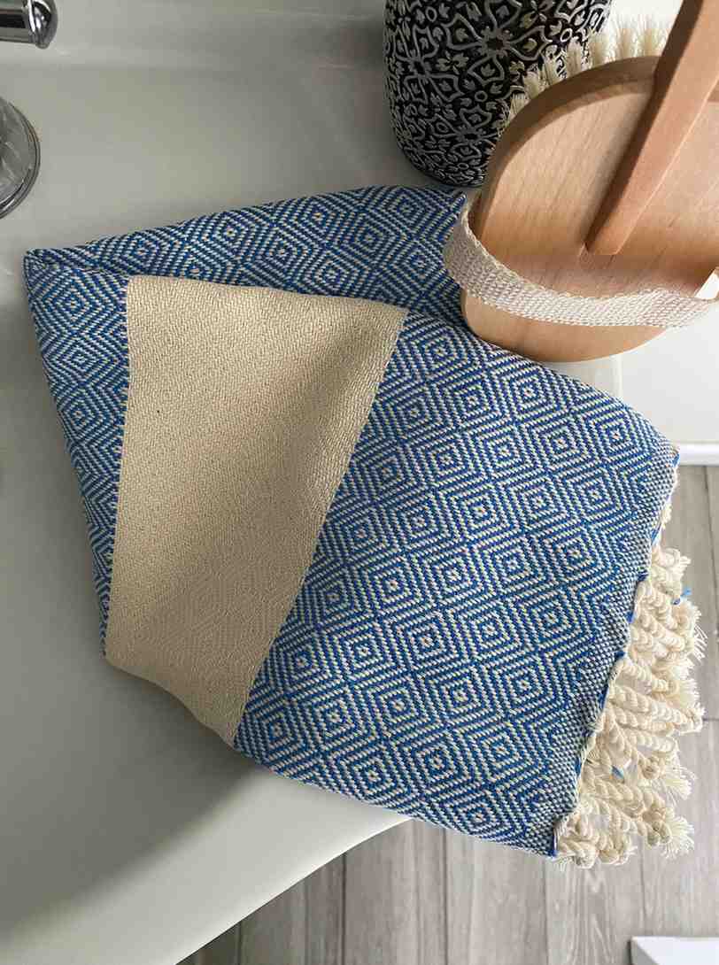 Diamond Hand Towel | Oversized Cotton Diamond Weave Towel