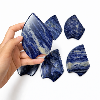 Blue Sodalite Gua Sha Set – Facial Sculpting & Massage Tools