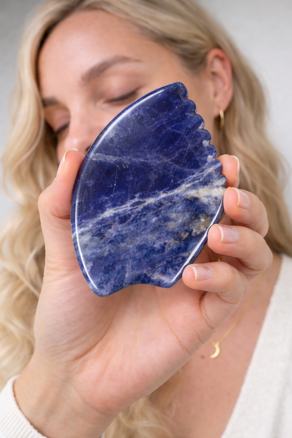 Blue Sodalite Gua Sha Set – Facial Sculpting & Massage Tools