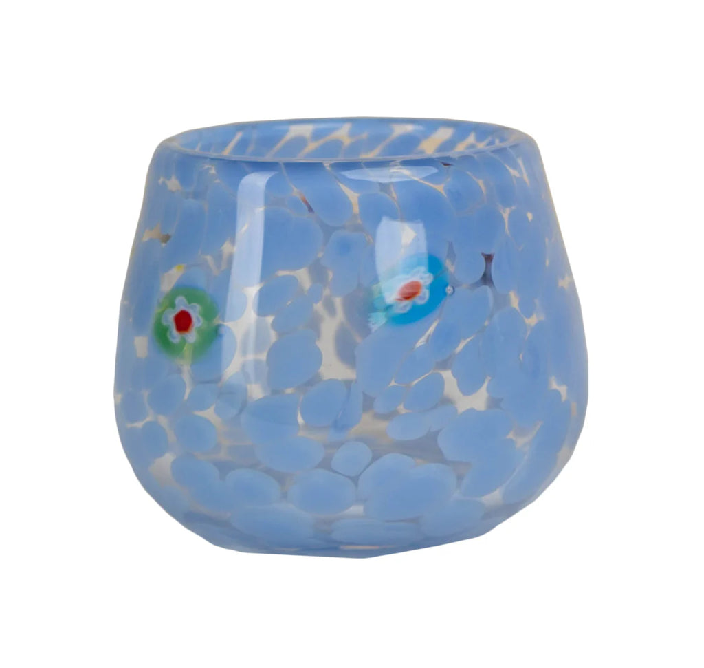 Torcello Millefiori & Stripes Votive – Decorative Italian Style Glass Candle Holder