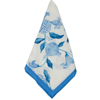 Blue and White Pomegranate Napkin – Linen Cotton Blend Cotswolds Style Table Napkins