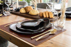 Board Ceramic Dinner Plate – Ted ST (Set of 4) in Black Matte, Platinum, or White