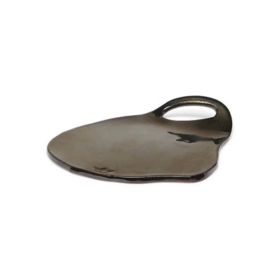 Lola Organic Ceramic Plates — Set of 4, Black Matt, Platinum, or White