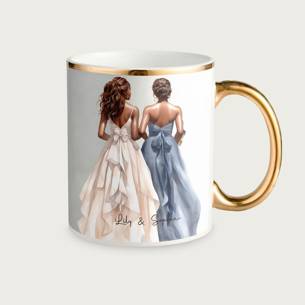Bridesmaid Proposal Porcelain Mug with Gold Accents