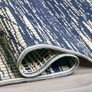 Brooklyn Blue Abstract Reversible Outdoor Patio Rug