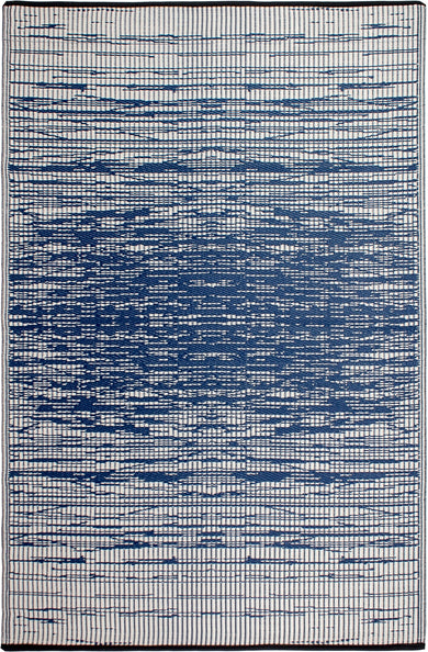 Brooklyn Blue Abstract Reversible Outdoor Patio Rug