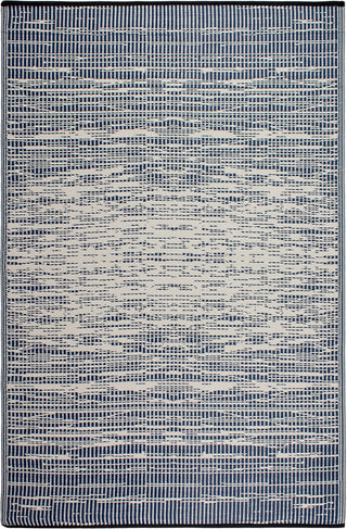 Brooklyn Blue Abstract Reversible Outdoor Patio Rug