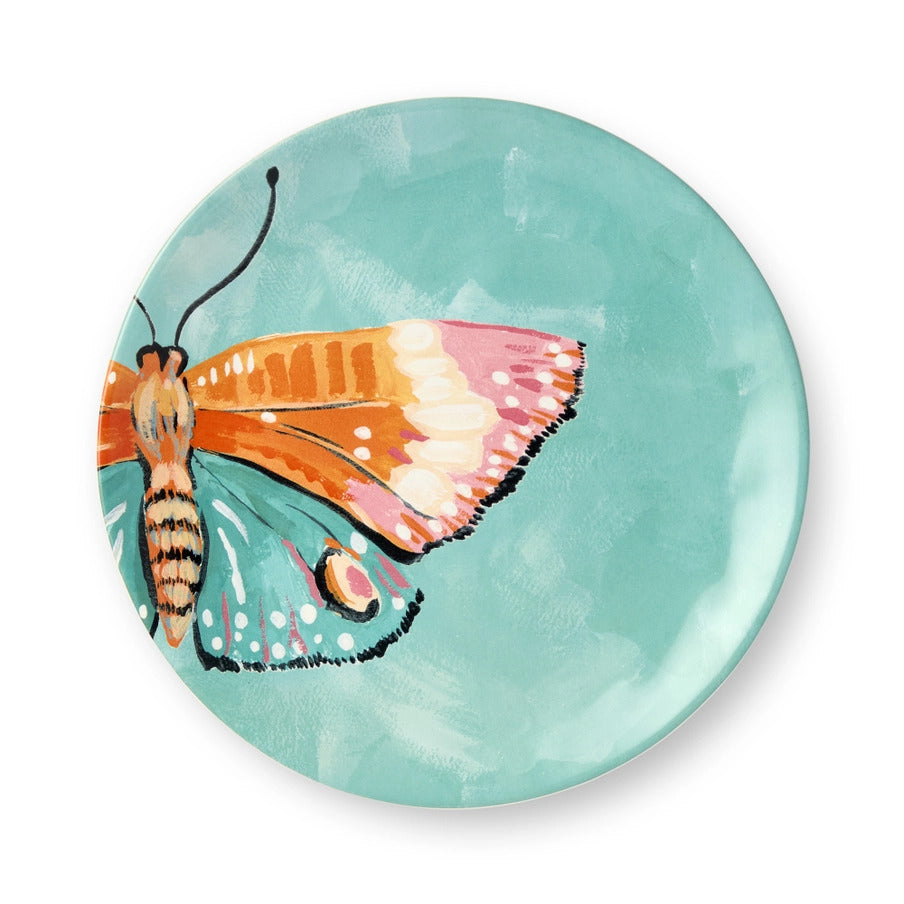 Butterflies Ceramic Dessert Plates-Set of 4 Assorted Designs