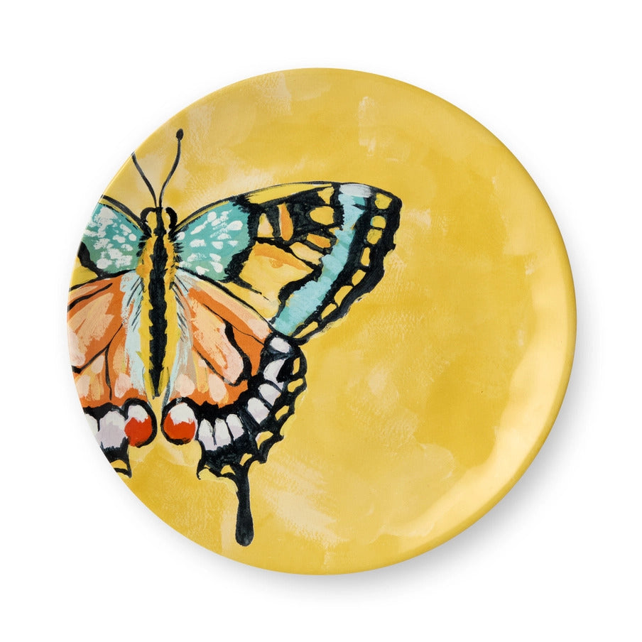 Butterflies Ceramic Dessert Plates-Set of 4 Assorted Designs