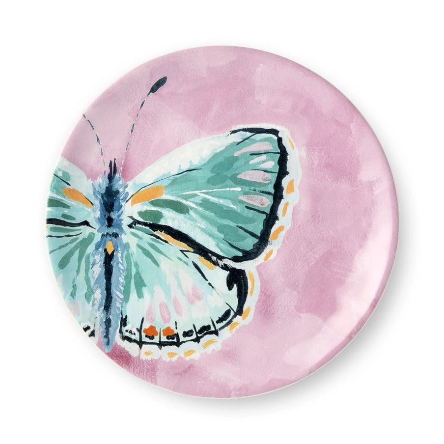 Butterflies Ceramic Dessert Plates-Set of 4 Assorted Designs