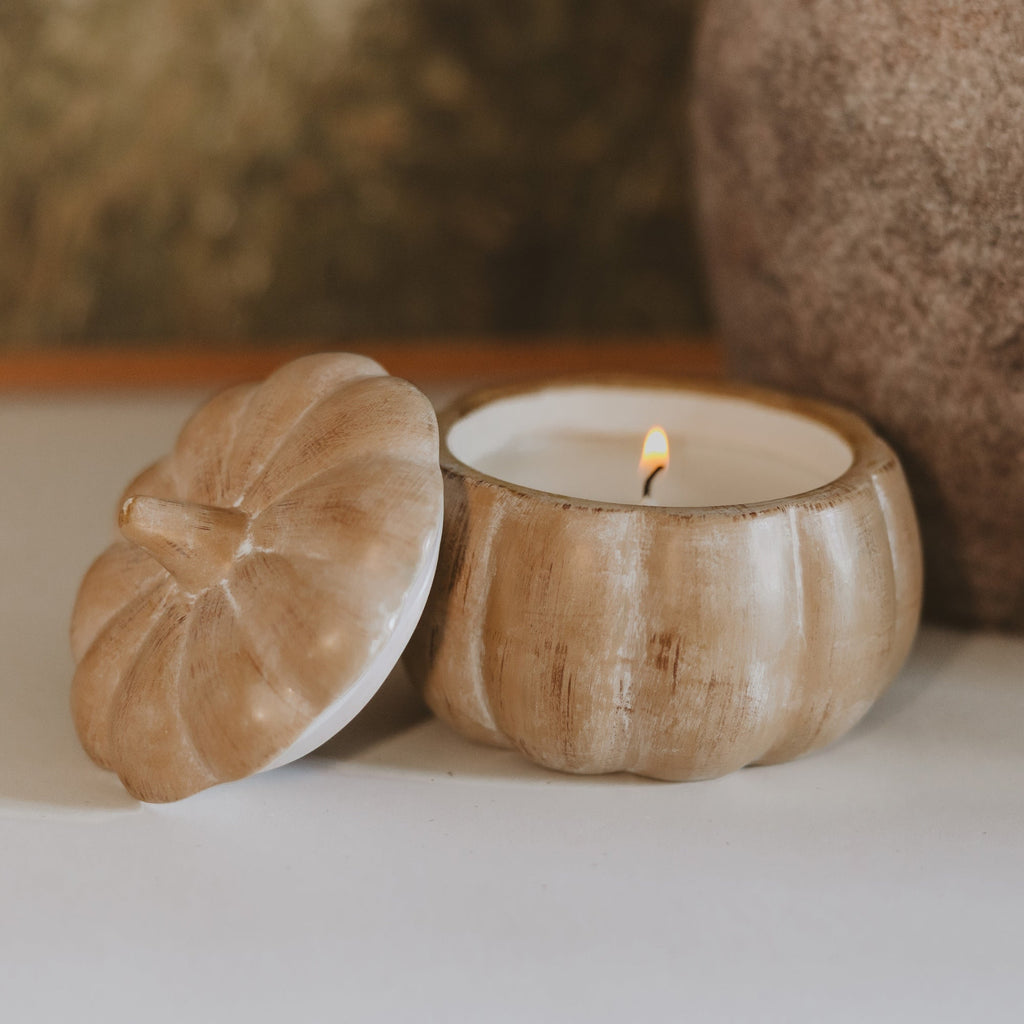 Pumpkin Spice Soy Candle - Ceramic Pumpkin Jar - 8 oz