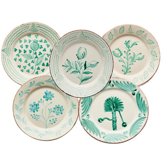 Casa Nuno Dinner Plate Group, Blue/White, Green/White & Pink White - Assorted Set/10