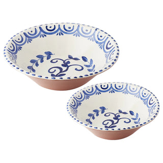 Casa Nuno Bowls, Pink/White, Blue/White & Green/White, Two Sizes