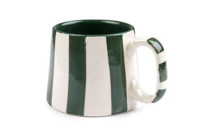 Ceramic Olive Stripe Coffee Cup Set of 4