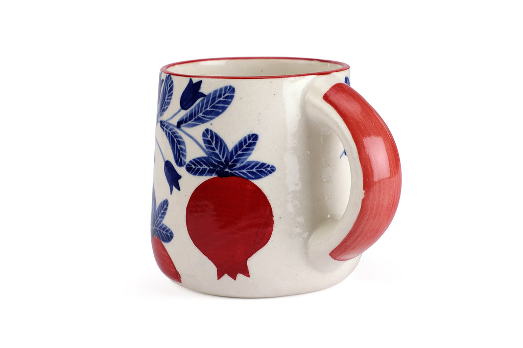 Anara Signature Pomegranate Mugs – Hand-Painted Set of 2