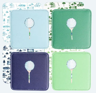 Elegant Tee Time Golf Coasters – Set of 4