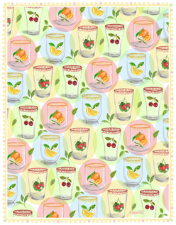 Squeeze The Day Double-Sided Art Tea Towel