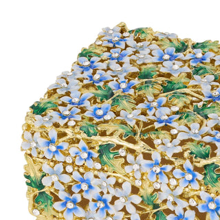 Daphne Blue & Green Enamel Floral Keepsake Box