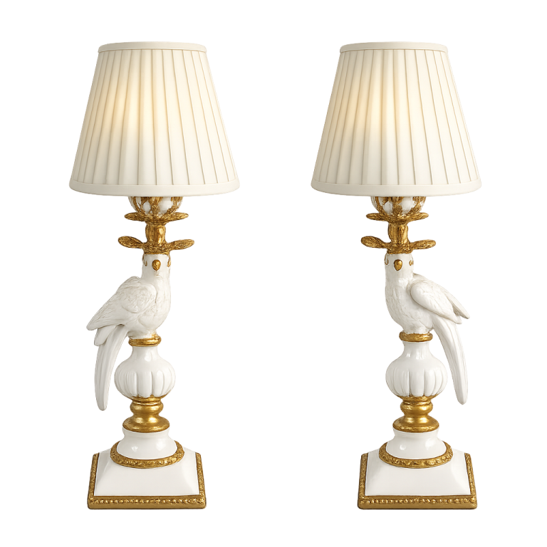 White & Gold Bird Rechargeable Lamp