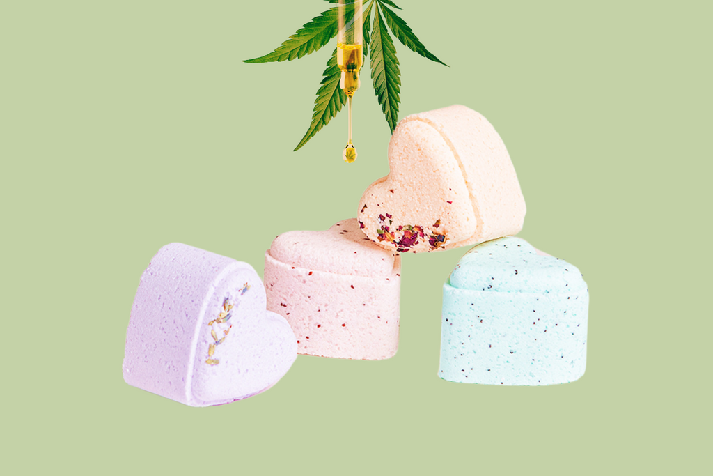 CBD Shower Steamers Gift Box – 5 Heart-Shaped THC-Free Shower Fizzies with CBD