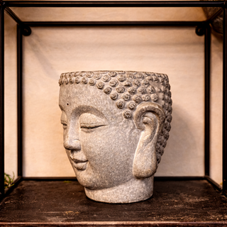 Wall-Mounted Cement Buddha Head Planter