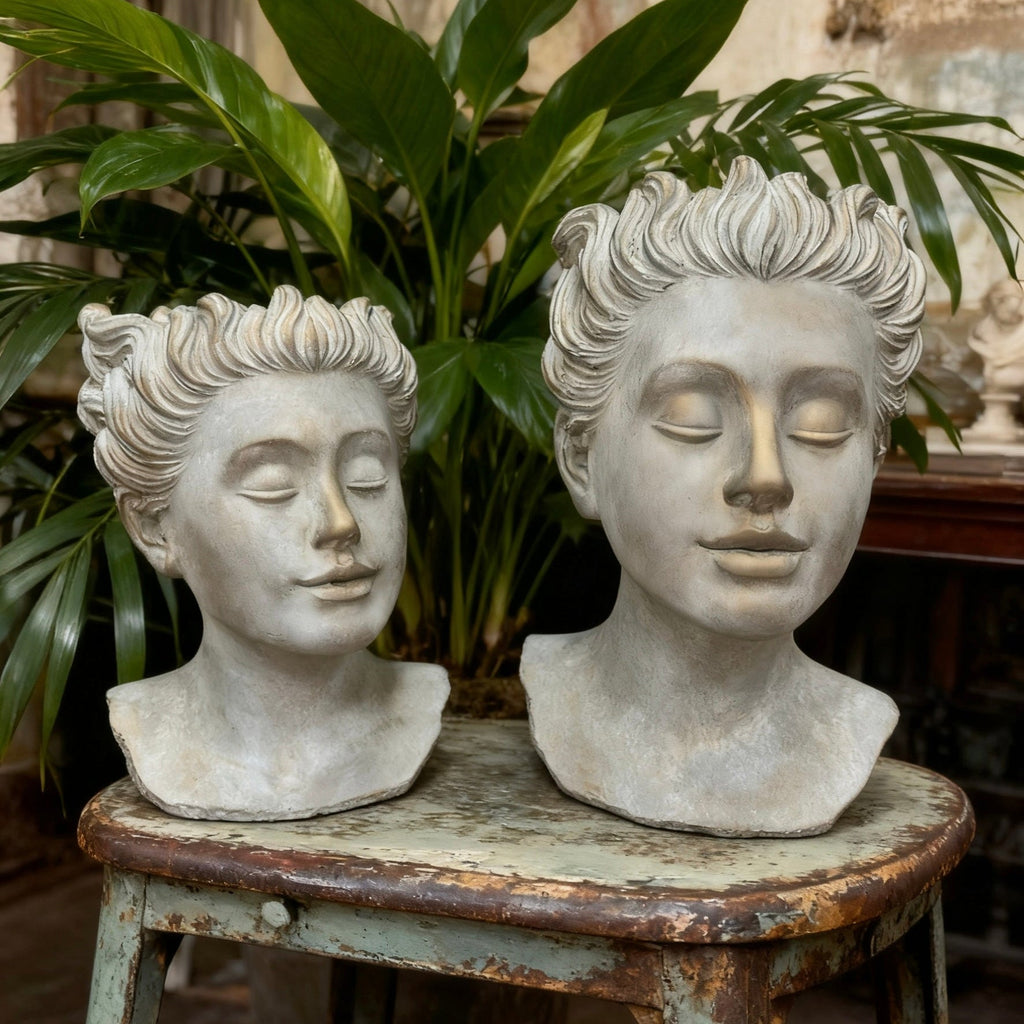 Distressed Vintage Roman Bust Planter
