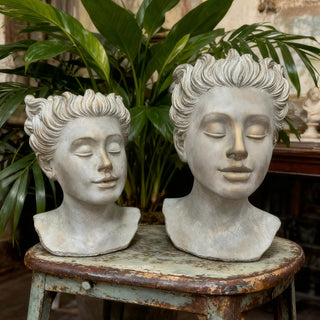 Distressed Vintage Roman Bust Planter