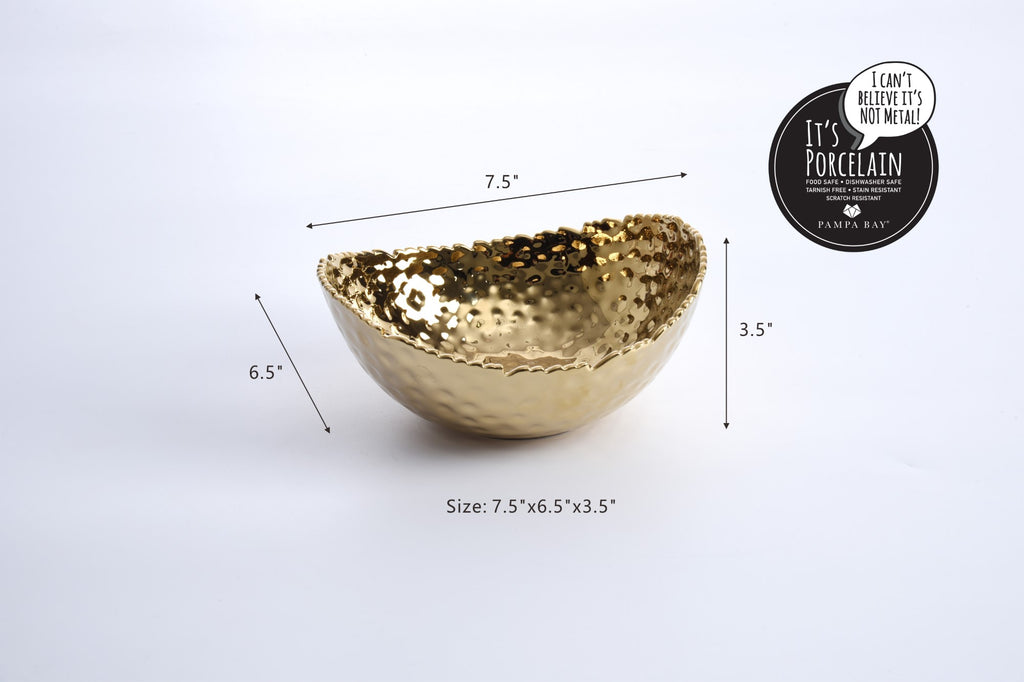 Gold Serving Bowl in Large or Medium