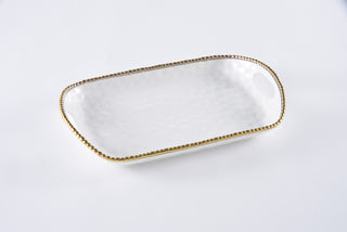 Golden Salerno Rectangular Tray with Handles