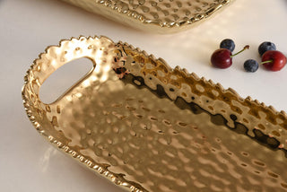 Gold Long Tray with Handles