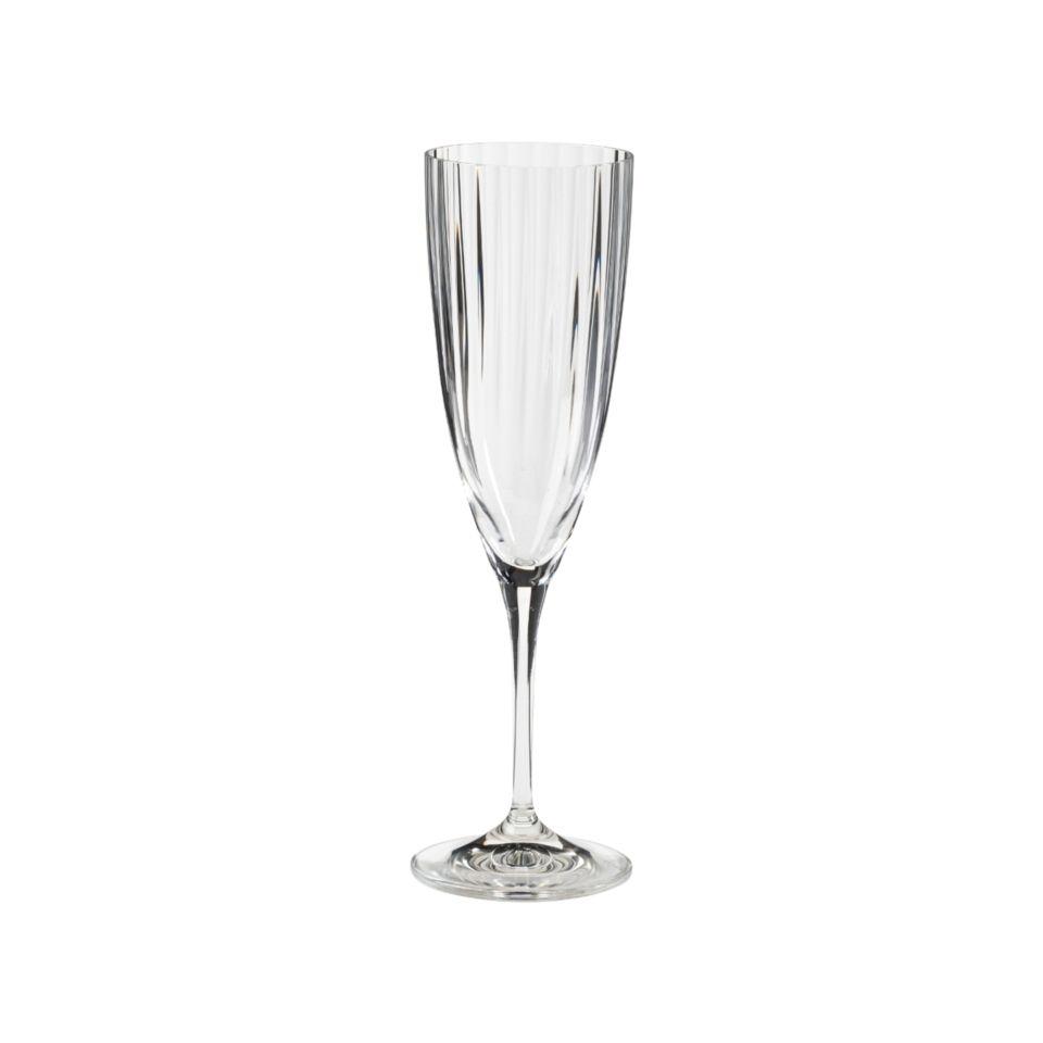 COSTA NOVA Sensa Flute 8 oz., Clear / Clear with Golden Rim – Sophisticated Champagne Glass for Celebrations