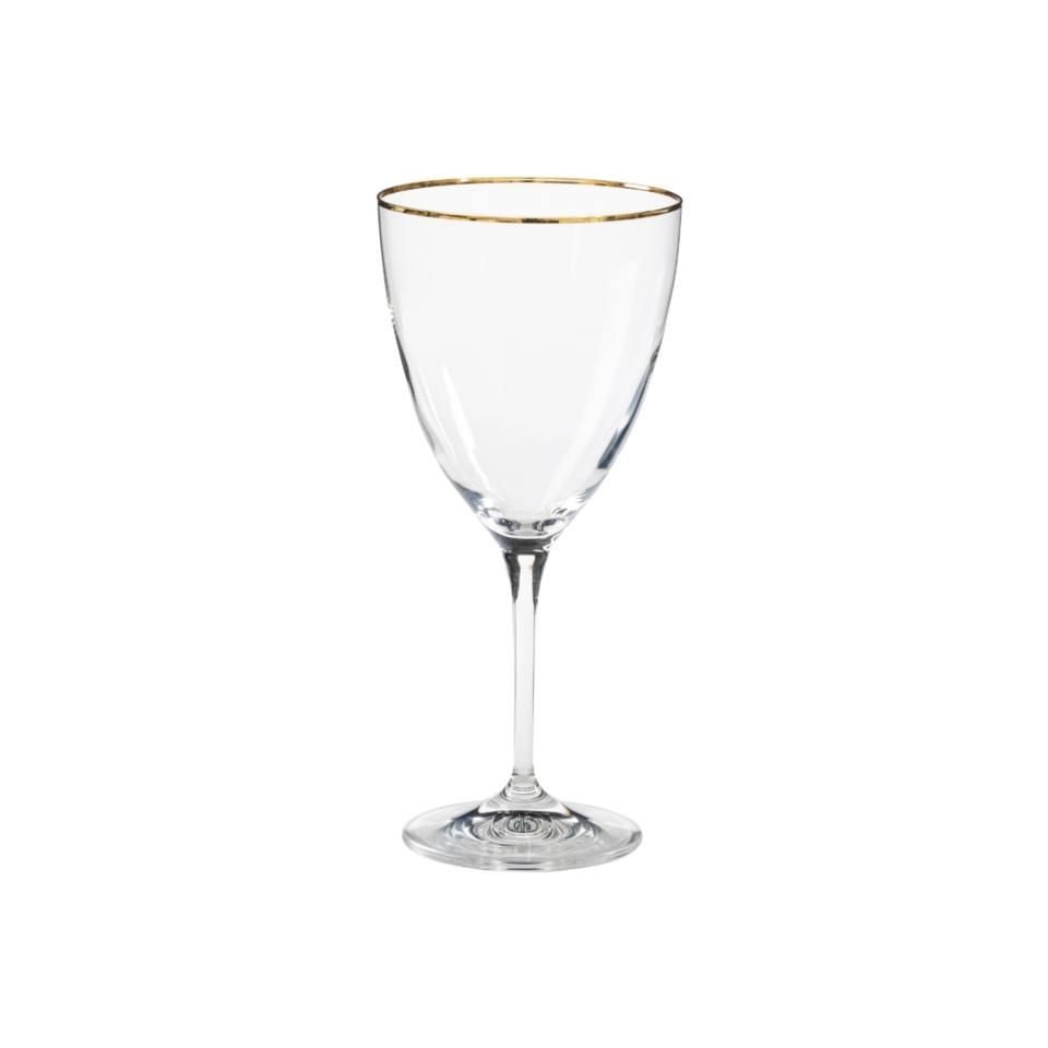 COSTA NOVA Sensa Water Glass 14 oz., Clear / Clear with Golden Rim – Classic Glassware for Daily Use