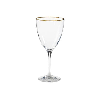 COSTA NOVA Sensa Water Glass 14 oz., Clear / Clear with Golden Rim – Classic Glassware for Daily Use