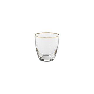 COSTA NOVA Sensa Tumbler 10 oz., Clear / Clear with Golden Rim – Modern Glass for Water or Cocktails