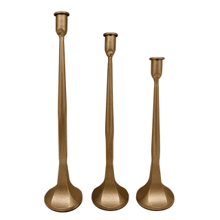 Gold Cast Iron Taper Candle Holders