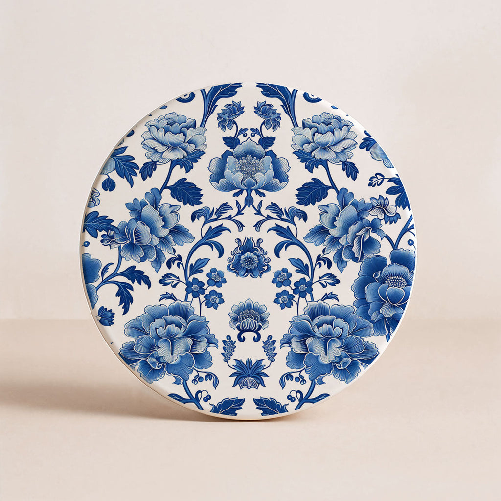 Blue & White Chinoiserie Ceramic Coasters – Classic Porcelain-Inspired Designs