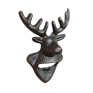 Wall-Mounted Cast Iron Deer Head Bottle Opener