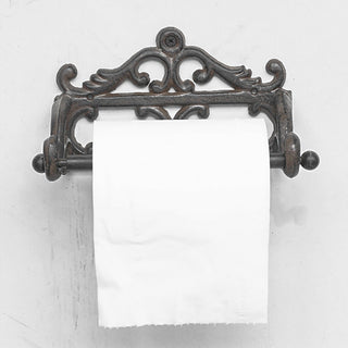 Vintage Cast Iron Scrollwork Toilet Paper Holder