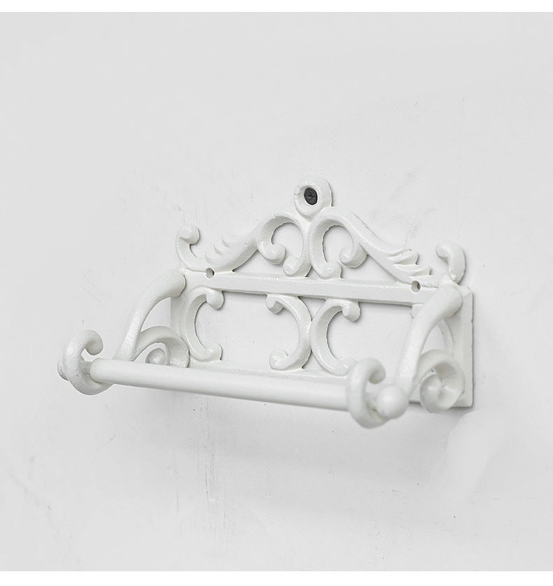 Vintage Cast Iron Scrollwork Toilet Paper Holder