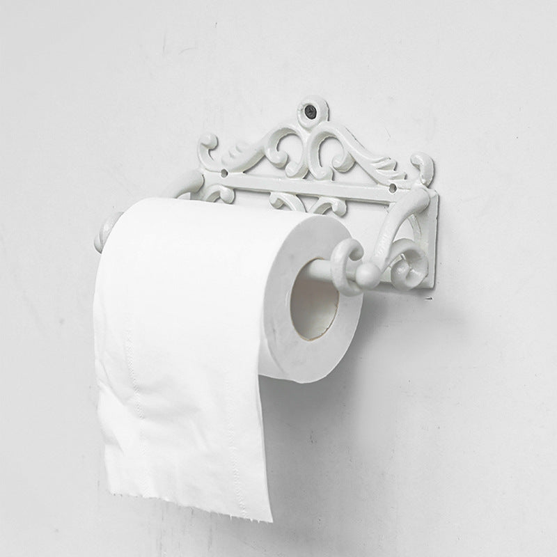 Vintage Cast Iron Scrollwork Toilet Paper Holder