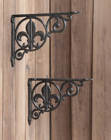 Cast Iron Fleur-de-Lis Decorative Shelf Bracket
