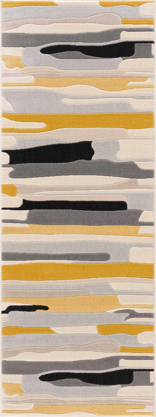 Southfields Mustard Modern Rug – Bold Contemporary Area Carpet
