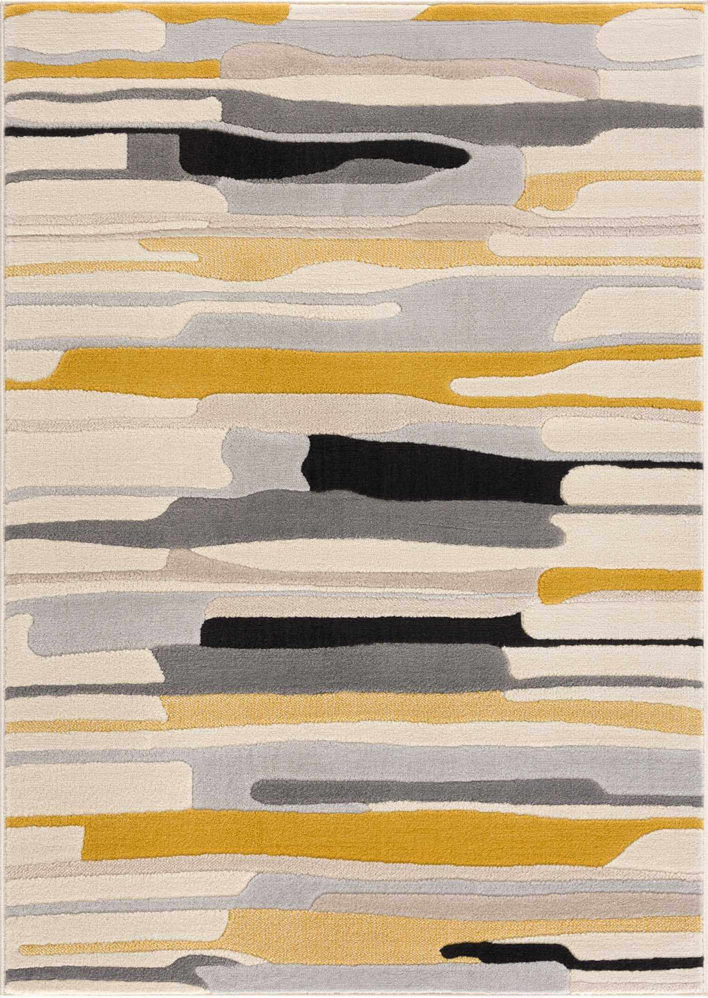 Southfields Mustard Modern Rug – Bold Contemporary Area Carpet