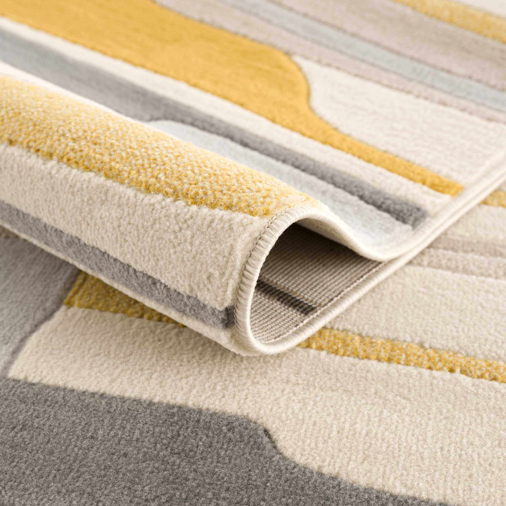 Southfields Mustard Modern Rug – Bold Contemporary Area Carpet