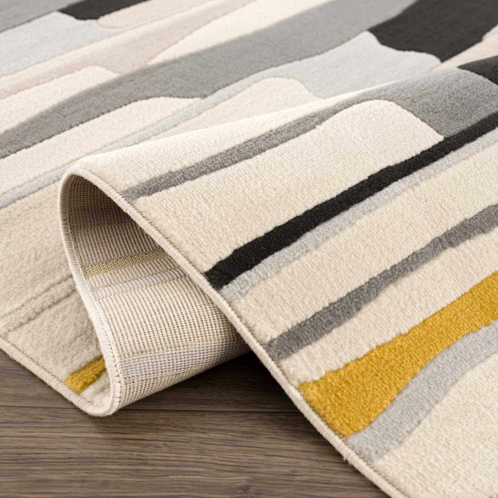 Southfields Mustard Modern Rug – Bold Contemporary Area Carpet